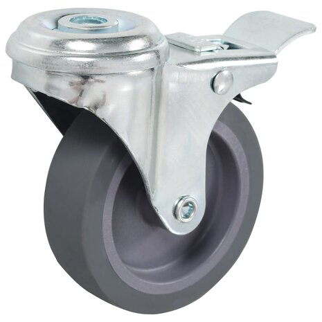 Zwenkwielen met boutgaten en dubbele remmen 4 st 75 mm 3
