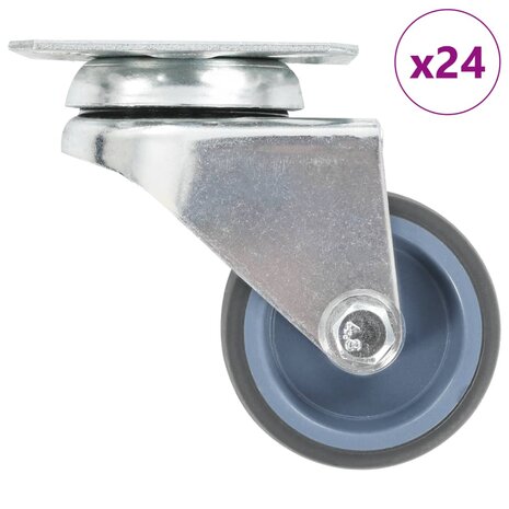 24 st Zwenkwielen dubbel 50 mm 1
