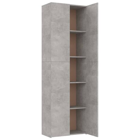 Kantoorkast 60x32x190 cm bewerkt hout betongrijs 5