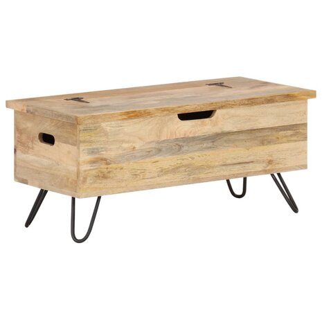 Opbergkist 90x40x45 cm massief mangohout 11