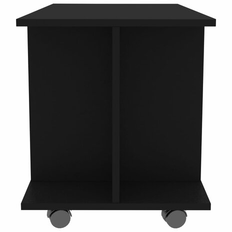 Tv-meubel met wieltjes 80x40x45 cm bewerkt hout zwart 5