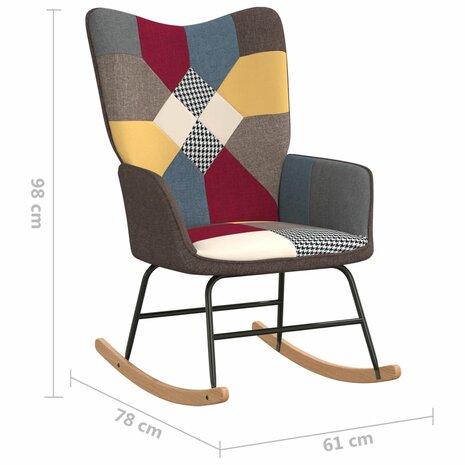 Schommelstoel patchwork stof 7