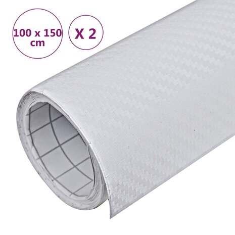 2 st Autofolie 3D 100x150 cm wit 7