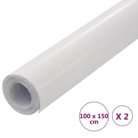 2 st Autofolie 4D 100x150 cm wit 6
