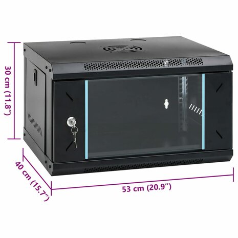 Netwerkkast wandgemonteerd 6U 19" IP20 53x40x30 cm 8