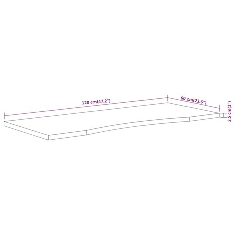 Bureaublad rechthoekig 120x60x2,5 cm massief acaciahout 9