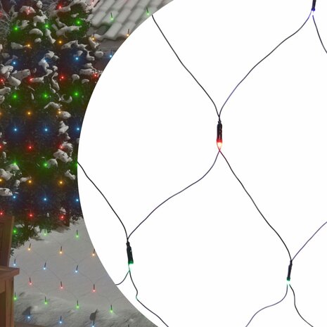 Kerstnetverlichting 306 LED&apos;s binnen/buiten 3x3 m meerkleurig 1
