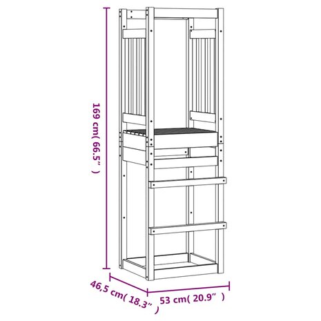 Speeltoren 53x46,5x169 cm geïmpregneerd grenenhout 8