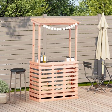 Tuinbartafel met dak 112,5x57x195,5 cm massief hout 3