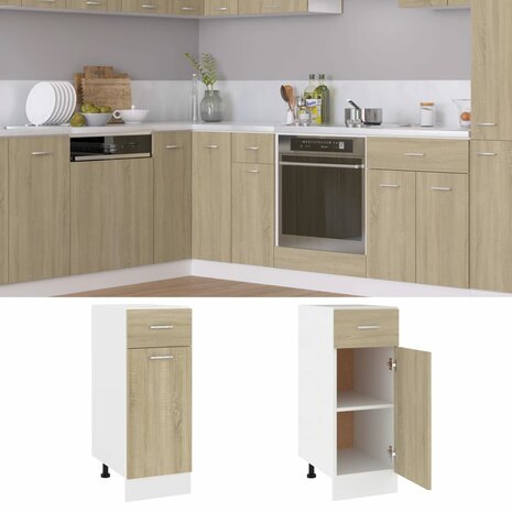 Onderkast met lade 30x46x81,5 cm bewerkt hout sonoma eiken 2