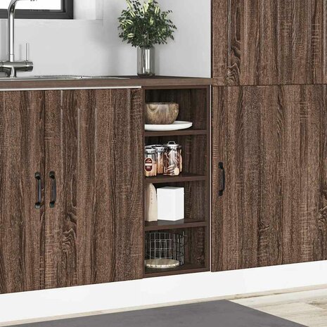 Onderkast 30x44,5x81,5 cm bewerkt hout bruin eikenkleur 3