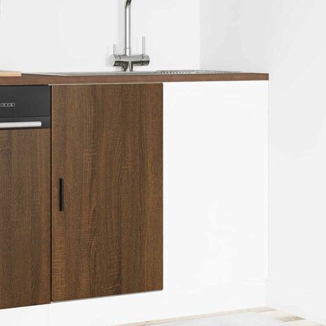 Spoelbakonderkast bewerkt hout bruin eikenkleurigig 3