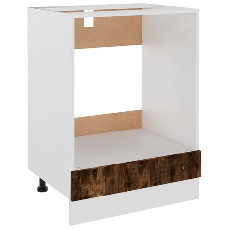 Ovenkast 60x46x81,5 cm bewerkt hout gerookt eikenkleurig 2