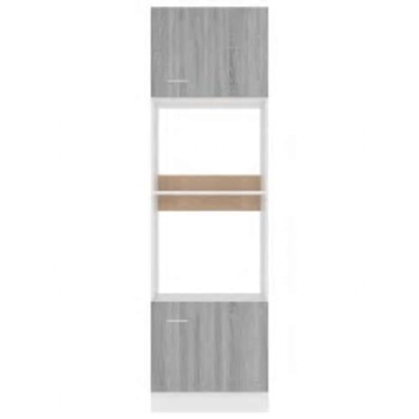 Magnetronkast 60x57x207 cm bewerkt hout grijs sonoma eiken 5