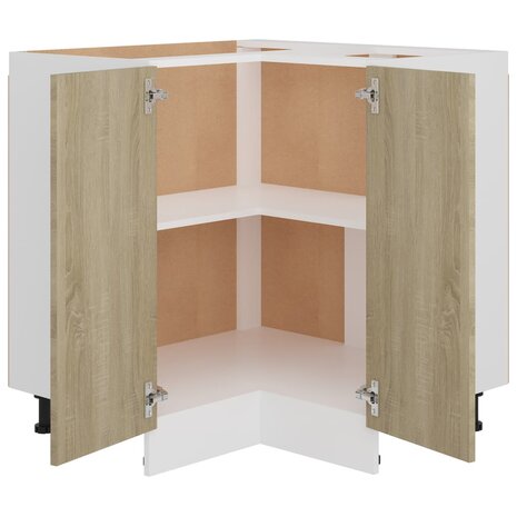 Hoekonderkast 75,5x75,5x81,5 cm spaanplaat sonoma eikenkleurig 5