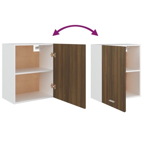 Hangkast 50x31x60 cm bewerkt hout bruin eikenkleur 7