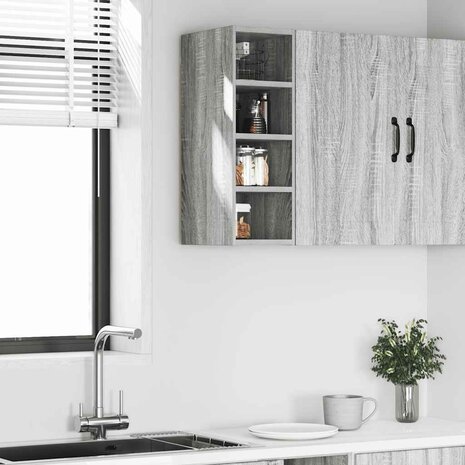 Hangkast 20x29,5x60 cm bewerkt hout grijs sonoma eikenkleurig 3