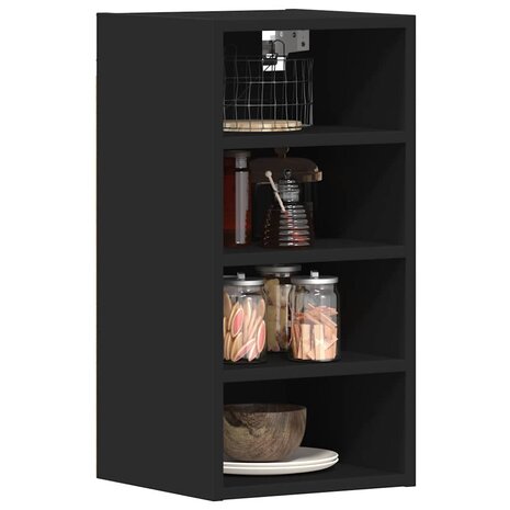 Hangkast 30x29,5x60 cm bewerkt hout zwart 1