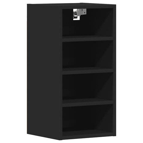 Hangkast 30x29,5x60 cm bewerkt hout zwart 2