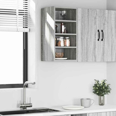 Hangkast 30x29,5x60 cm bewerkt hout grijs sonoma eikenkleurig 3