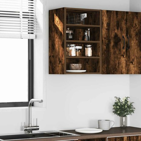 Hangkast 40x29,5x60 cm bewerkt hout gerookt eikenkleurig 3