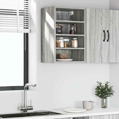 Hangkast 40x29,5x60 cm bewerkt hout grijs sonoma eikenkleurig 3