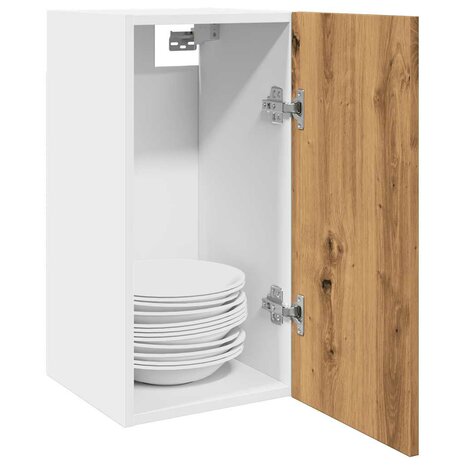 Hangkast 30x31x60 cm bewerkt hout artisanaal eikenkleur 1