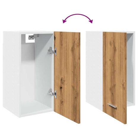 Hangkast 30x31x60 cm bewerkt hout artisanaal eikenkleur 8