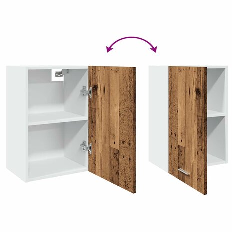 Hangkast 40x31x60 cm bewerkt hout oud houtkleurig 8