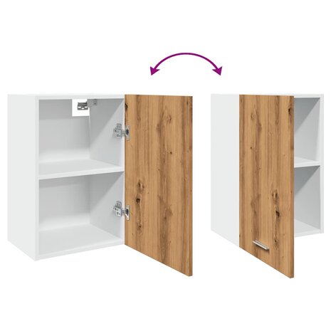 Hangkast 40x31x60 cm bewerkt hout artisanaal eikenkleur 8