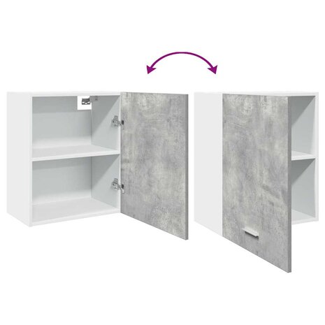 Hangkast 50x31x60 cm bewerkt hout betongrijs 8
