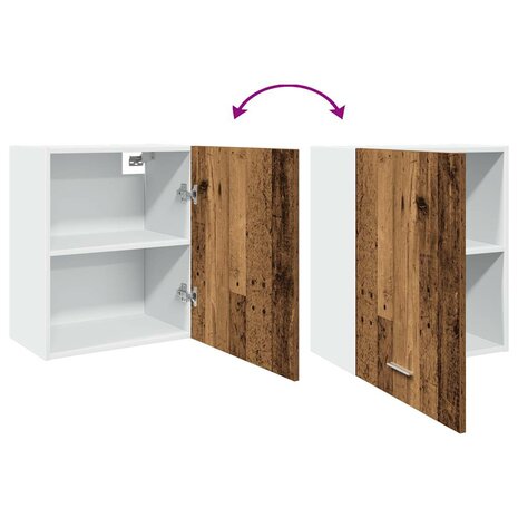 Hangkast 50x31x60 cm bewerkt hout oud houtkleurig 8