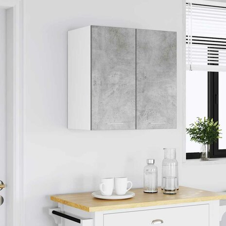 Keukenwandkast 60x31x60 cm spaanplaat betongrijs 4
