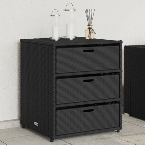 Tuinkast 55x59x69 cm poly rattan zwart 1