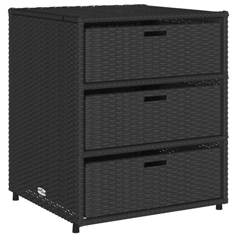 Tuinkast 55x59x69 cm poly rattan zwart 2