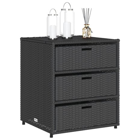 Tuinkast 55x59x69 cm poly rattan zwart 4