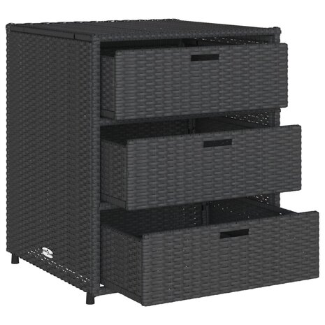 Tuinkast 55x59x69 cm poly rattan zwart 6