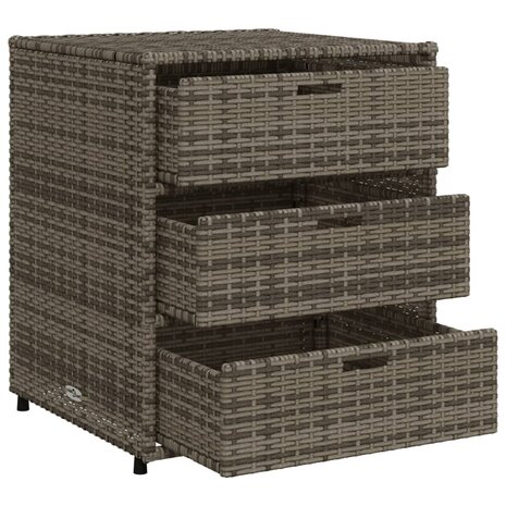 Tuinkast 55x59x69 cm poly rattan grijs 6