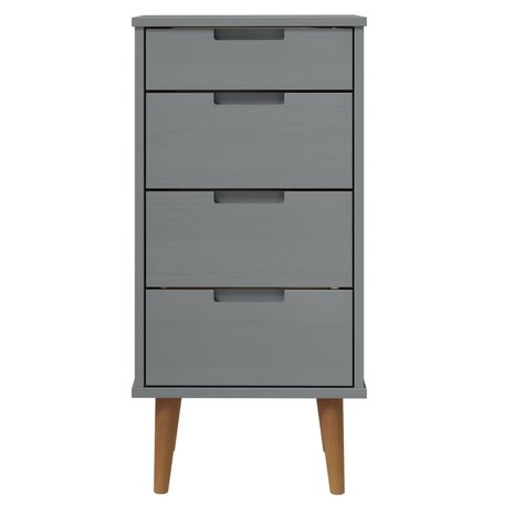 Ladekast MOLDE 40x35x82 cm massief grenenhout grijs 4