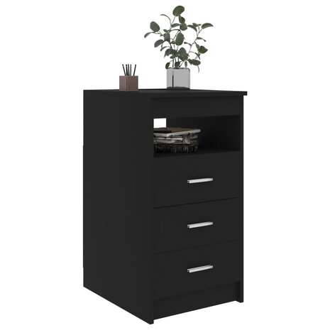 Ladekast 40x50x76 cm bewerkt hout zwart 3