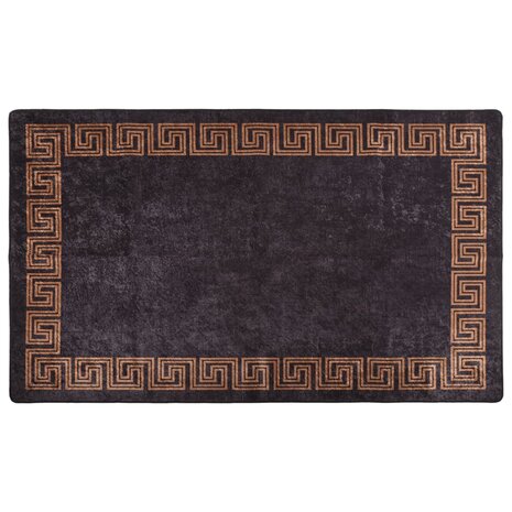 Vloerkleed wasbaar anti-slip 120x180 cm zwart en goudkleurig 1
