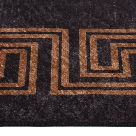 Vloerkleed wasbaar anti-slip 120x180 cm zwart en goudkleurig 4