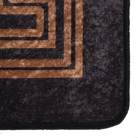 Vloerkleed wasbaar anti-slip 120x180 cm zwart en goudkleurig 6