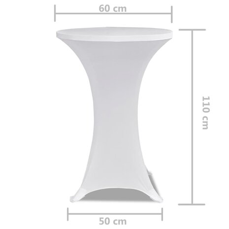Statafelhoes Stretch Ø60cm Wit (2 stuks) 5