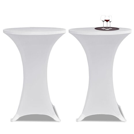 Statafelhoes Stretch Ø80cm Wit (2 stuks) 1