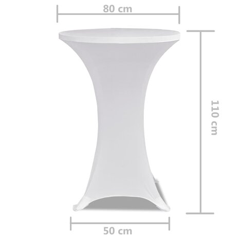 Statafelhoes Stretch Ø80cm Wit (2 stuks) 5