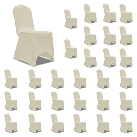 Stoelhoezen stretch 30 st crème 1