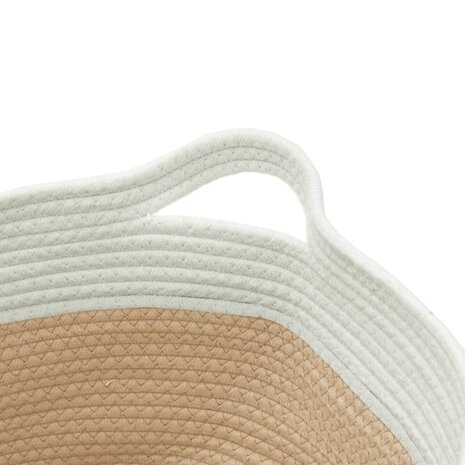 Opbergmand Ø 40x25 cm katoen beige en wit 6