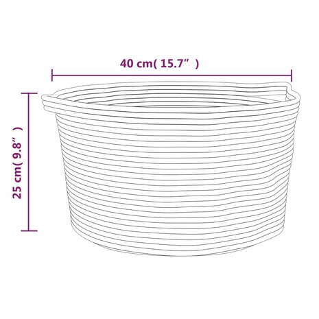 Opbergmand Ø 40x25 cm katoen beige en wit 9