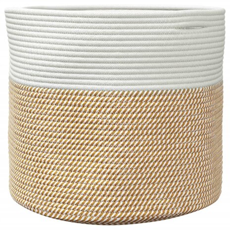 Opbergmand Ø 40x35 cm katoen bruin en wit 4